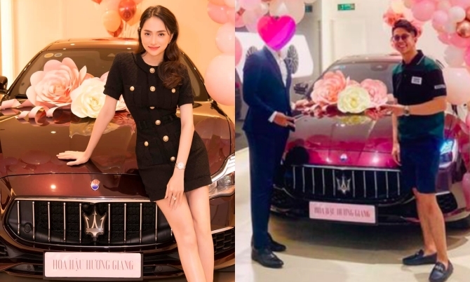 Hoa hậu Hương Giang đi cùng bạn trai 'tậu' xế hộp 8 tỷ đồng 